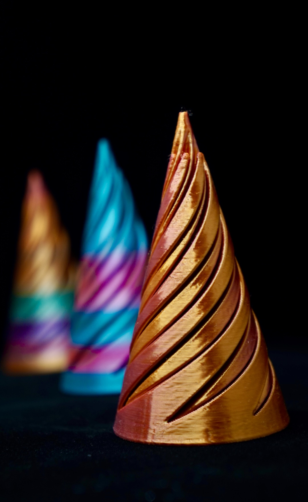 Gold spiral 3D printed toy